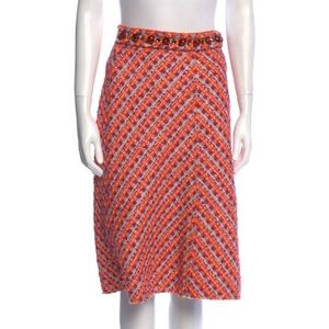 Marc Jacobs Runway Embellished Tweed Hot Orange Lilac Pencil Skirt